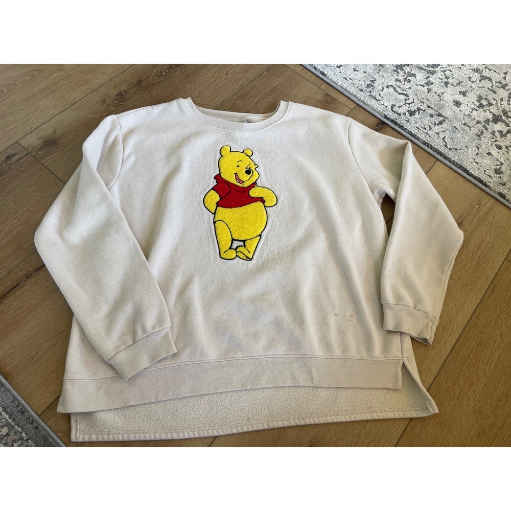 Disney Winnie the Pooh Ivory Chenille Patch Sweatshirt XXL POSJ729-2L98